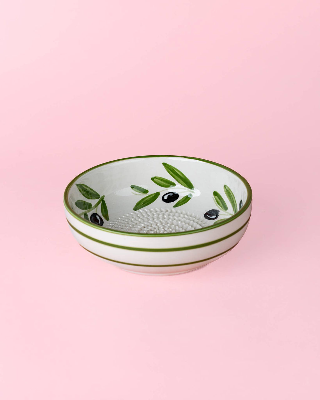 Ceramic Garlic Grater Plate - Medium Green - Olive