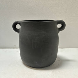 Terracotta Vase Natural Black H 8.1" & Dia 6.7" - Marigold Market