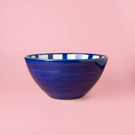 Artisanal Blue & White Ceramic Serving Bowl