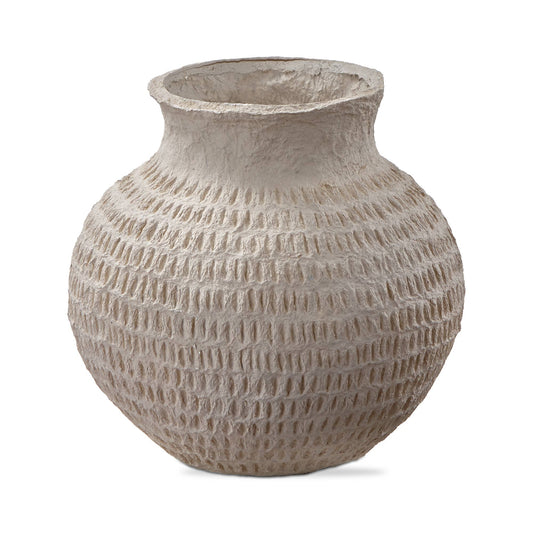 Paper Mache Gray Vase - Light Gray