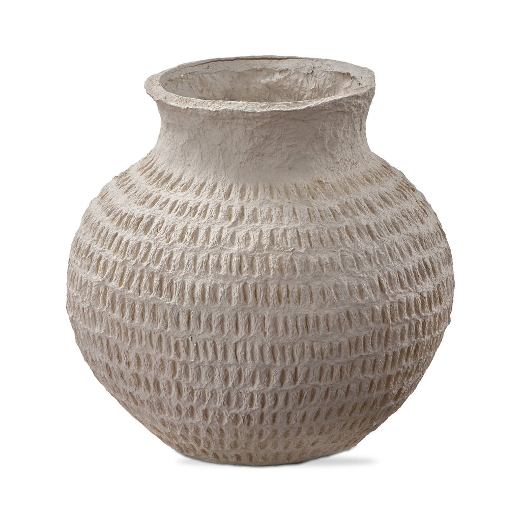 Paper Mache Gray Vase - Light Gray