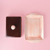 Artisanal Ceramic Butter Dish – Pink & Brown / CHOCOLATE