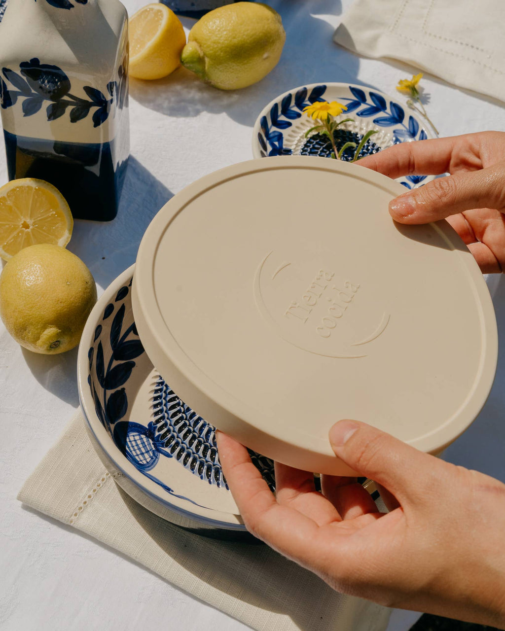 Blue Ceramic Garlic Grater Plate – Traditional Nerja