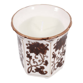 Lavender Verbena Brown Ceramic Fluted Scented Candle