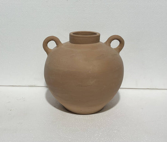 Terracotta Vase Natural H 9.8" & Dia 10.4"