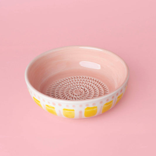 Medium Ceramic Garlic Grater Bowl - Yellow