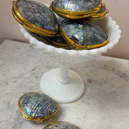 Polished Blue Crackle Shell Trinket Box
