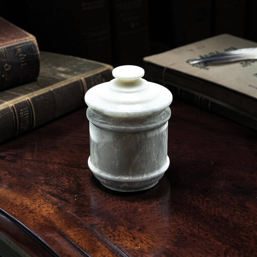 White Onyx Jar Lid w/ Flat Handle