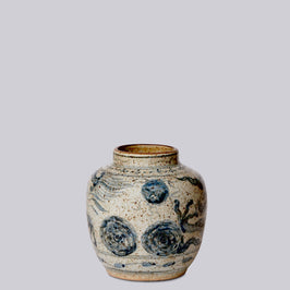 Rustic Porcelain Dragon Small Round Vase