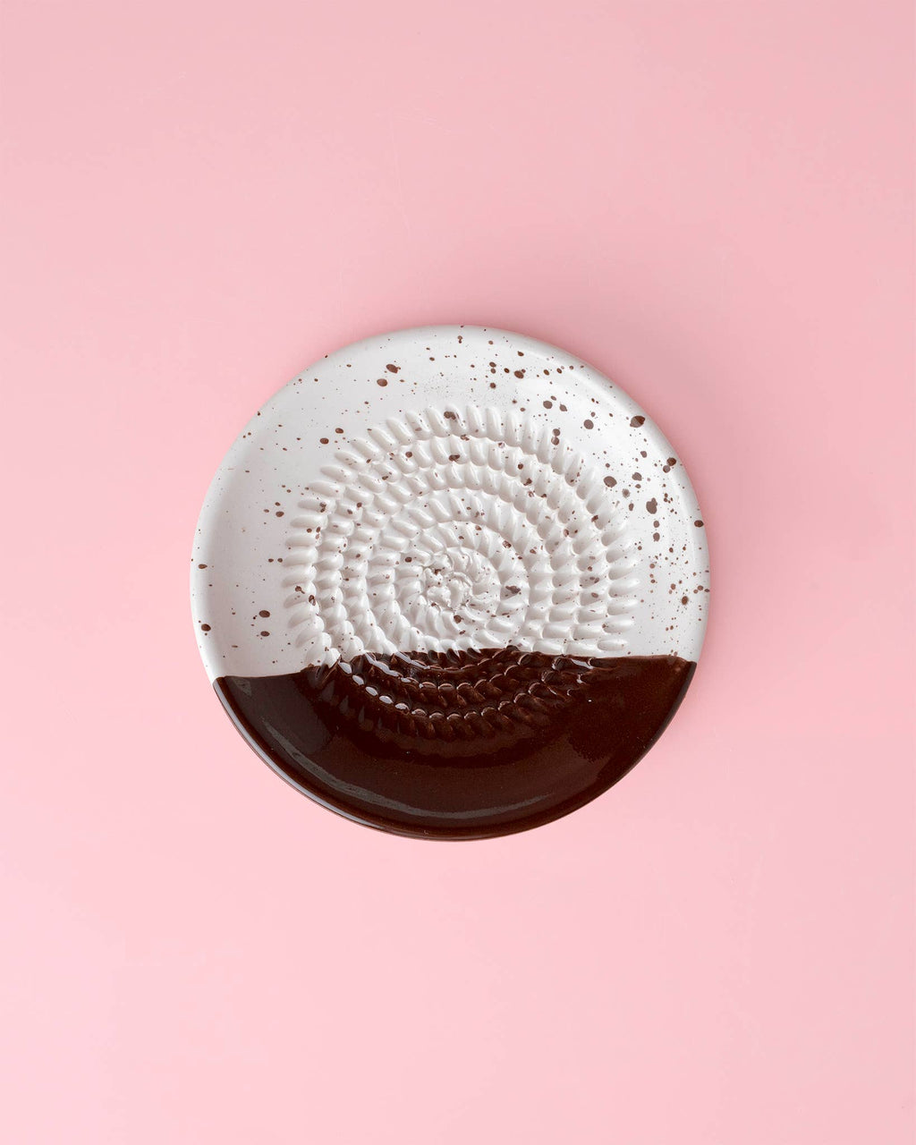 Small Ceramic Grater Plate - Brown