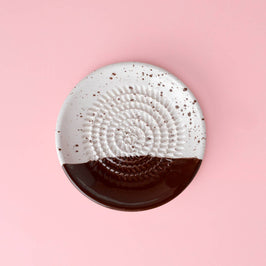 Small Ceramic Grater Plate - Brown