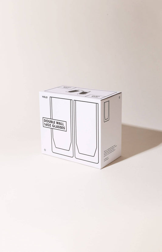 16 oz Double-Wall Gray Glass Set