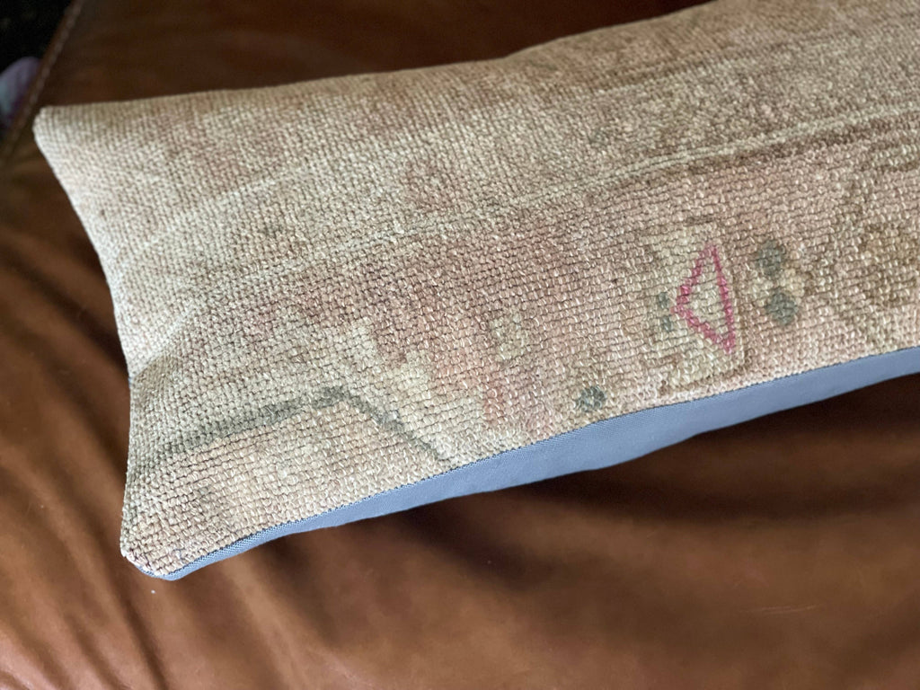 Pastel Vintage Persian Rug Pillow | Asli 12x24