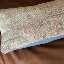 Pastel Vintage Persian Lumbar Rug Pillow - Asli
