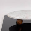 White Marble Cake Stand w/ Wood Feet