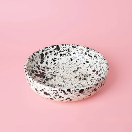 Garlic Grater Plate - Large Ceramic Black & White - Galaxia - Side view