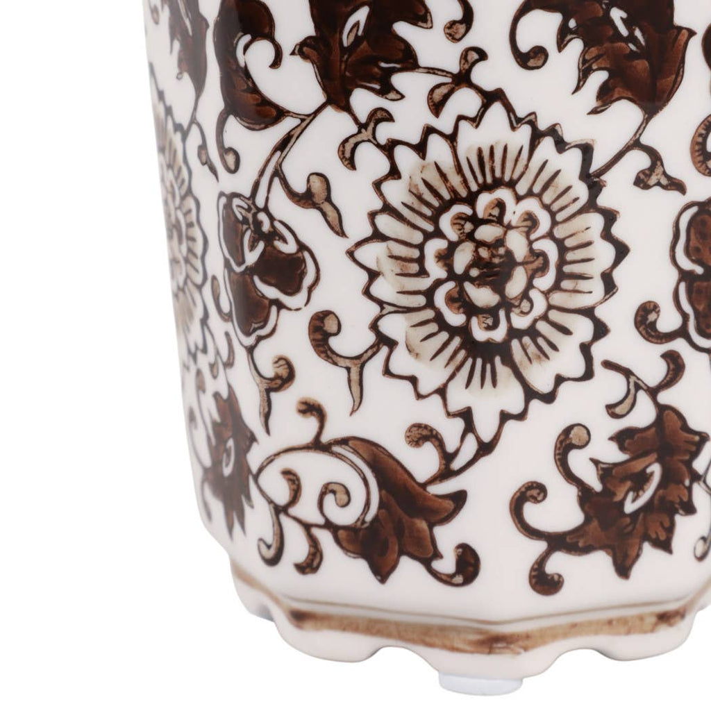 Jasmine Brown and White Ceramic Scented Candle