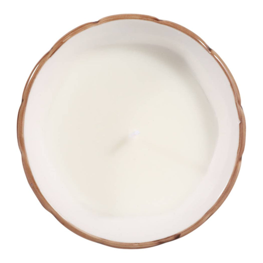 Lavender Verbena Brown Ceramic Fluted Scented Candle