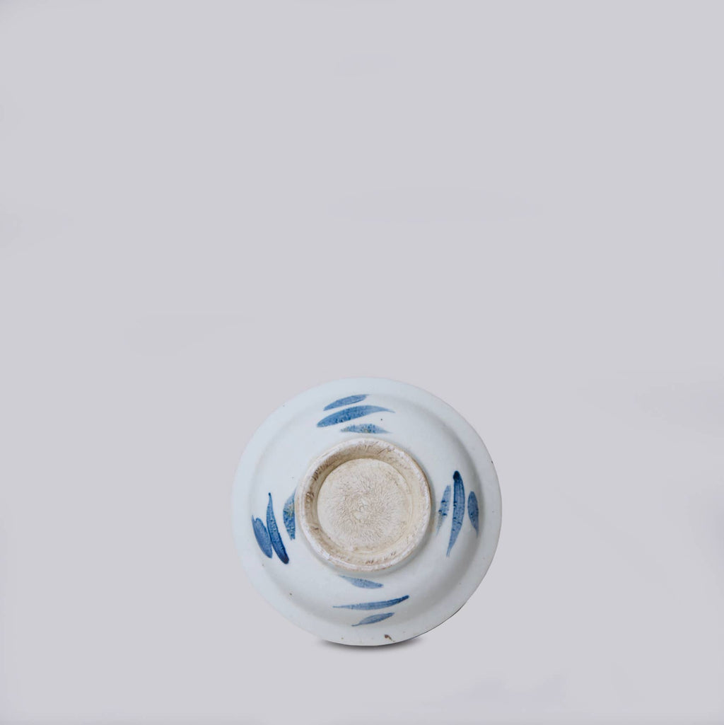 Small Blue and White Porcelain Lotus Dish