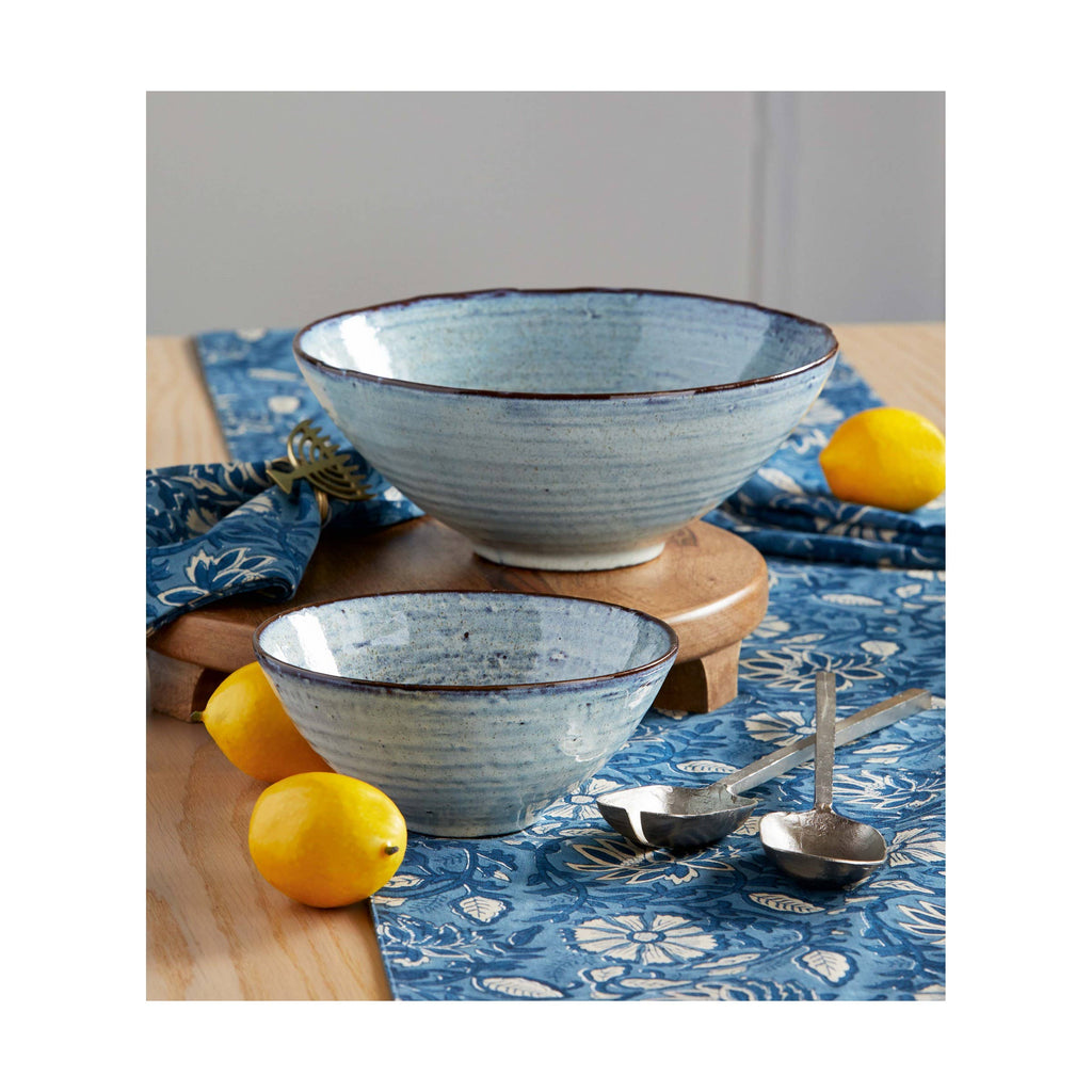 Porto Bowl Large Stoneware Blue Serving Bowl