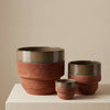 Ceramic Planter Pot, Two-Tone with Drainage - Freya