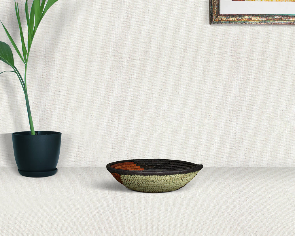 Handwoven Boho Bowl Basket - Organizer