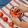 Medium Ceramic Grater Plate - Red & Blue