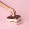 Artisanal Ceramic Butter Dish – Pink & Brown / CHOCOLATE