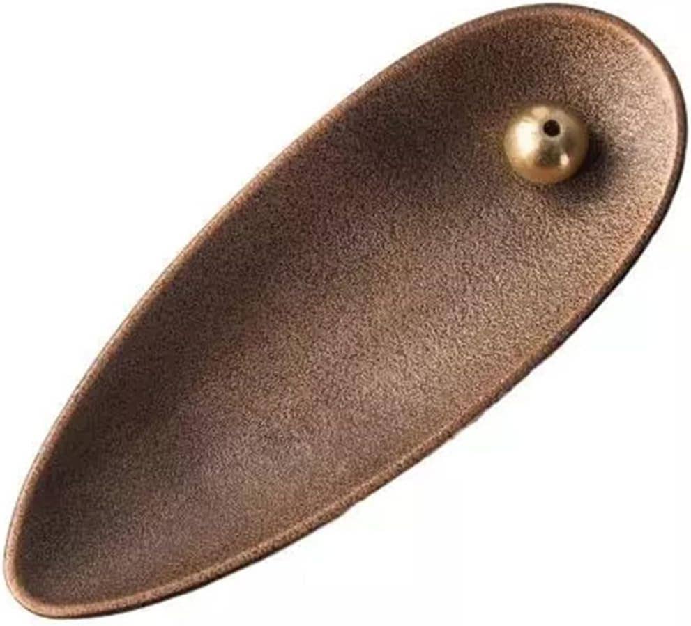Elegant Leaf-Shaped Copper Incense Holder – 5.5" x 2"