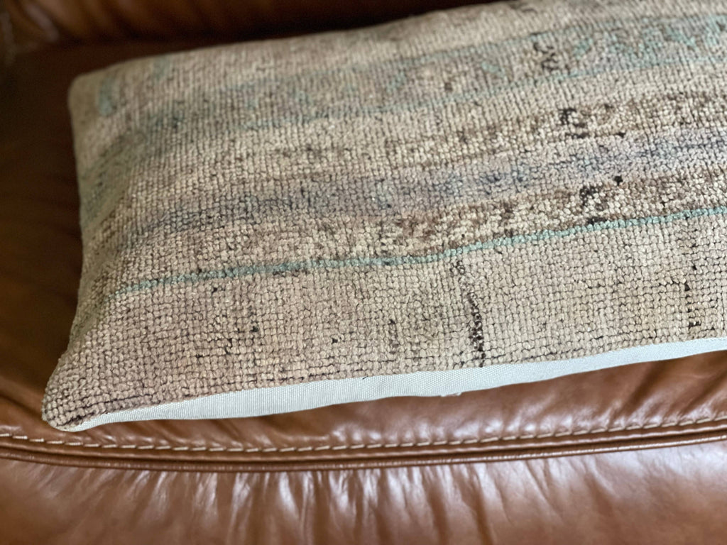 Pastel Vintage Turkish Rug Pillow | Aysu 16x24