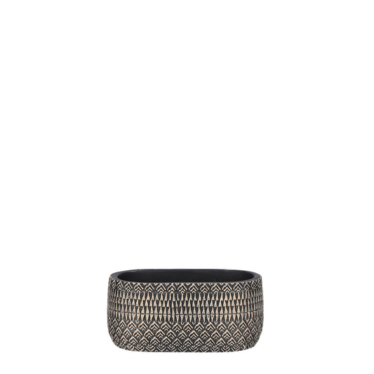 Cement Oval Pot 7.85" x 4.5"
