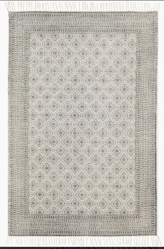 Jaali Hand Printed Hand Knotted Rug
