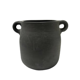 Terracotta Vase Natural Black H 8.1" & Dia 6.7" - Marigold Market