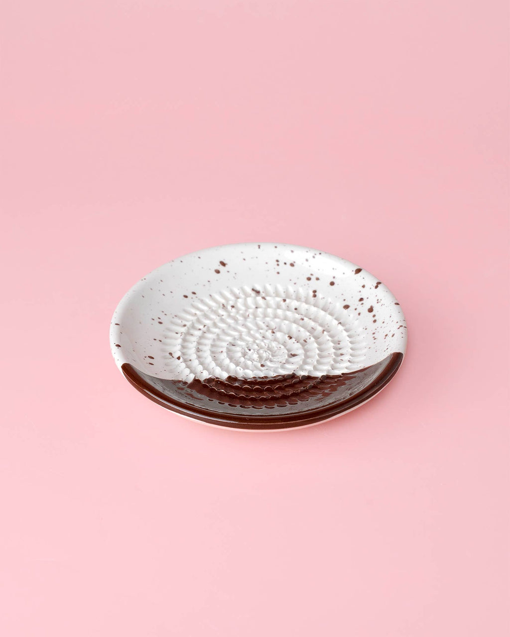 Small Ceramic Grater Plate - Brown