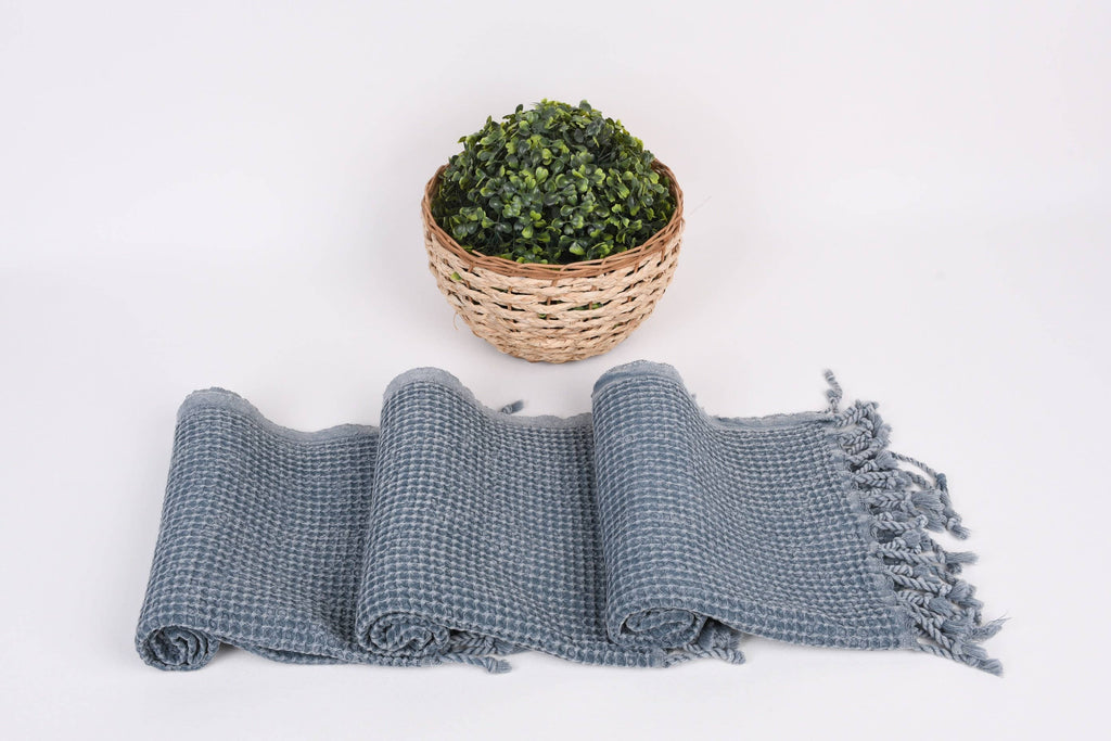 Organic Turkish Cotton Waffle Weave Hand Towel 20"x40"