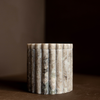 Beige Gray Marble Fluted Jar