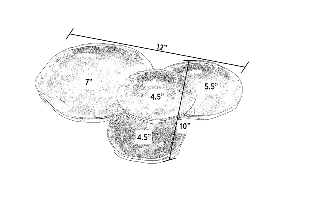 Silver Textured 4-Plate Cluster Dish