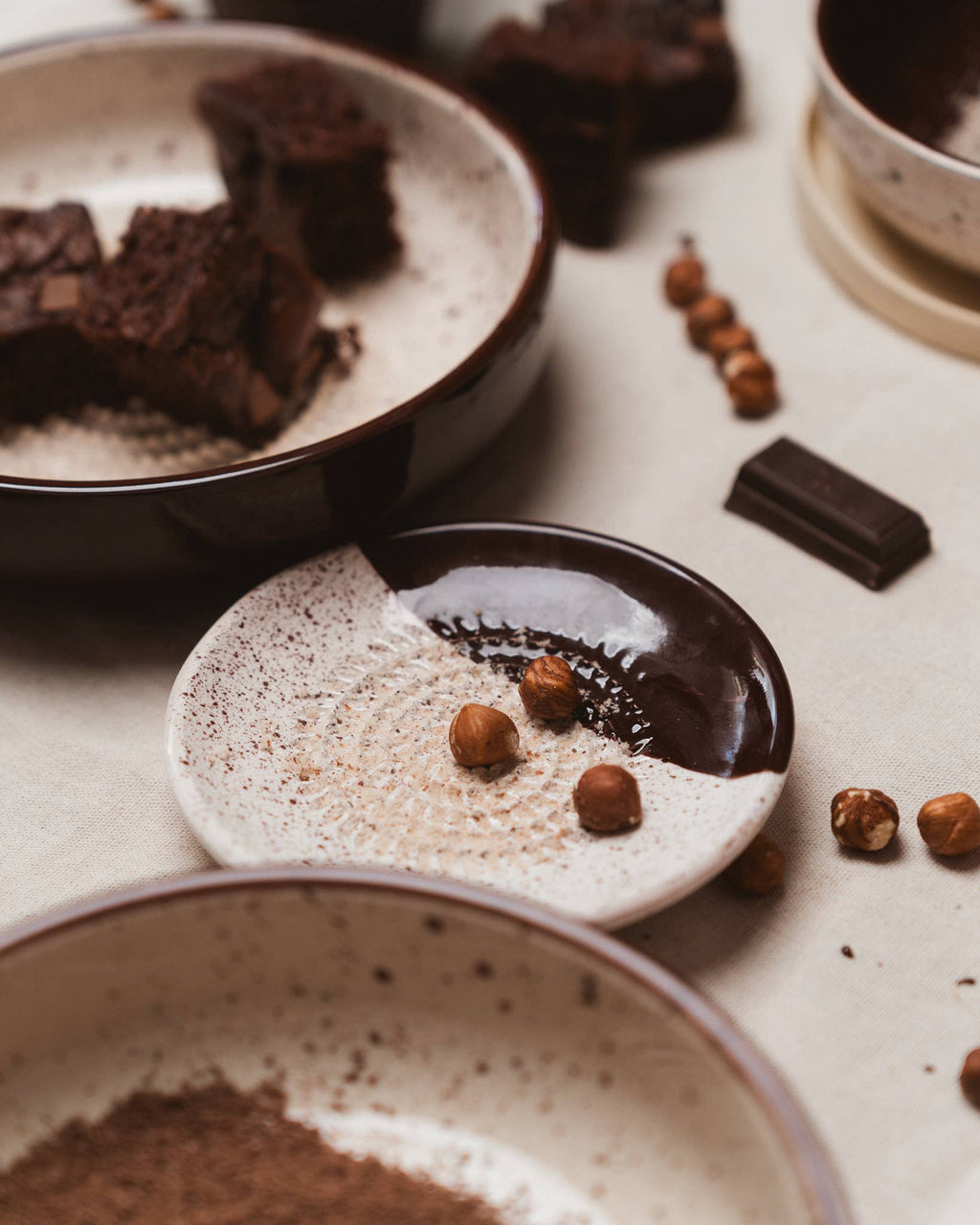 Small Ceramic Grater Plate - Brown