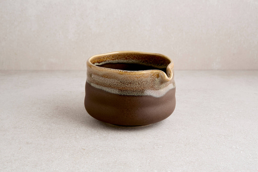 Brown Dripped Matcha Bowl