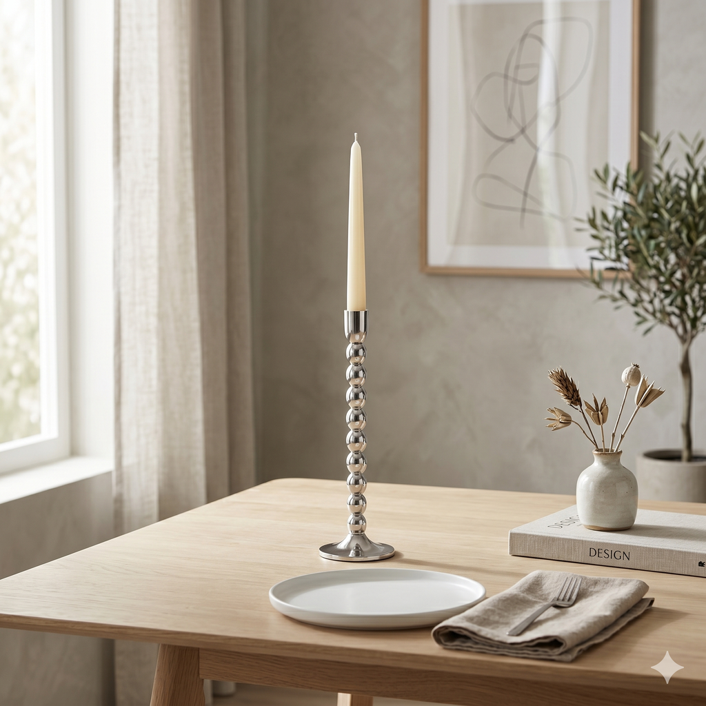 Large Silver Candle Stand