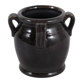 Black Ceramic Pen Holder w/ Handles