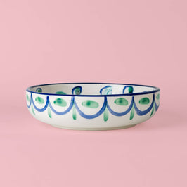 Large Ceramic Garlic Grater Plate - Blue Granada