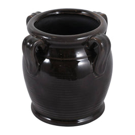 Black Ceramic Pen Holder w/ Handles