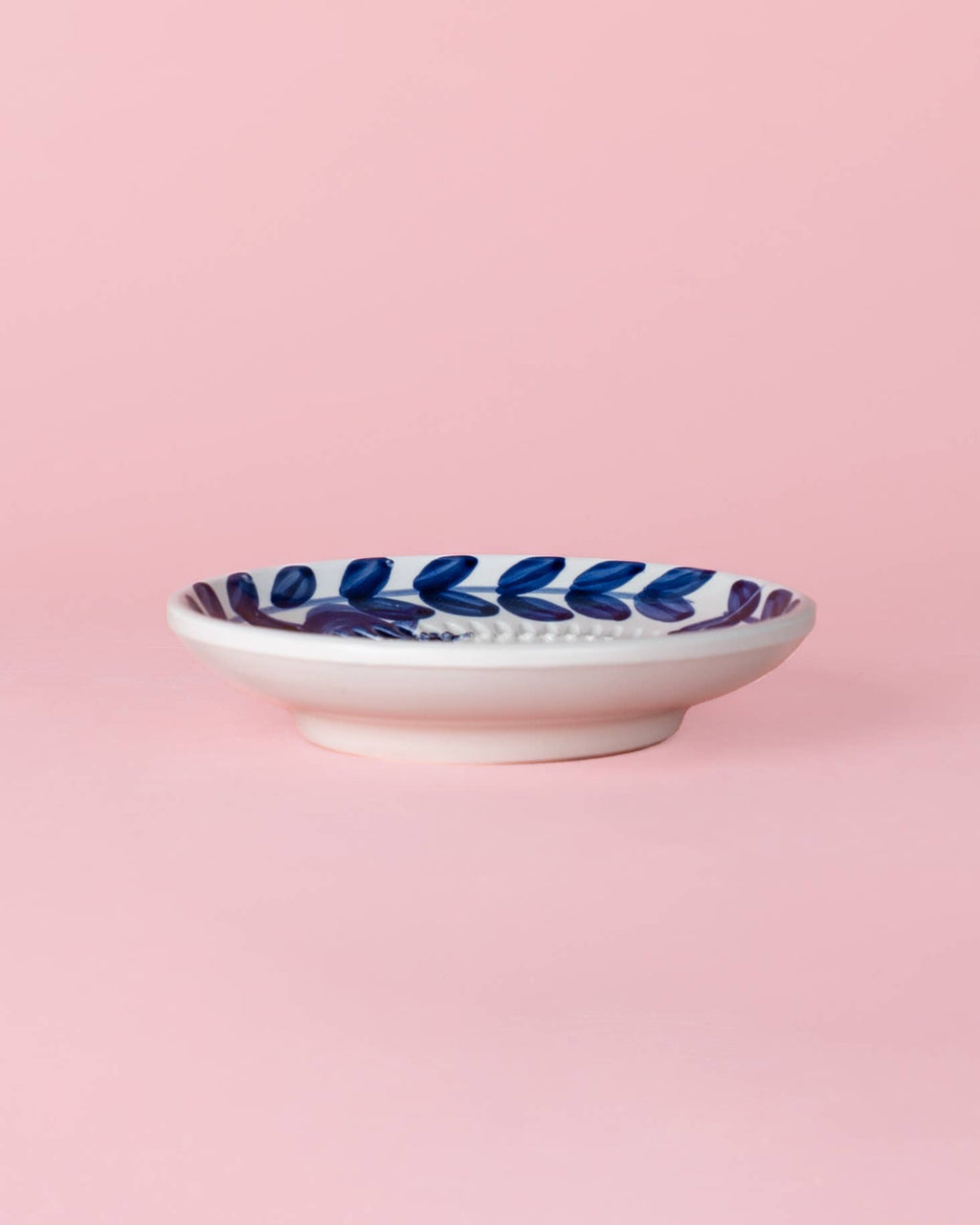 Ceramic Garlic Grater Plate - Small Blue Traditional - Nerja