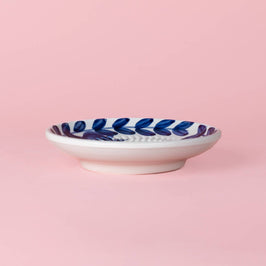 Ceramic Garlic Grater Plate - Small Blue Traditional - Nerja
