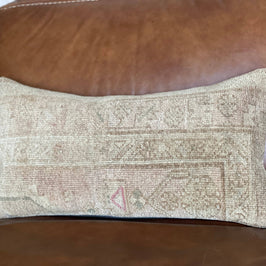 Pastel Vintage Persian Lumbar Rug Pillow - Asli