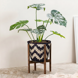 Black Kingra Woven Plant Pot Basket
