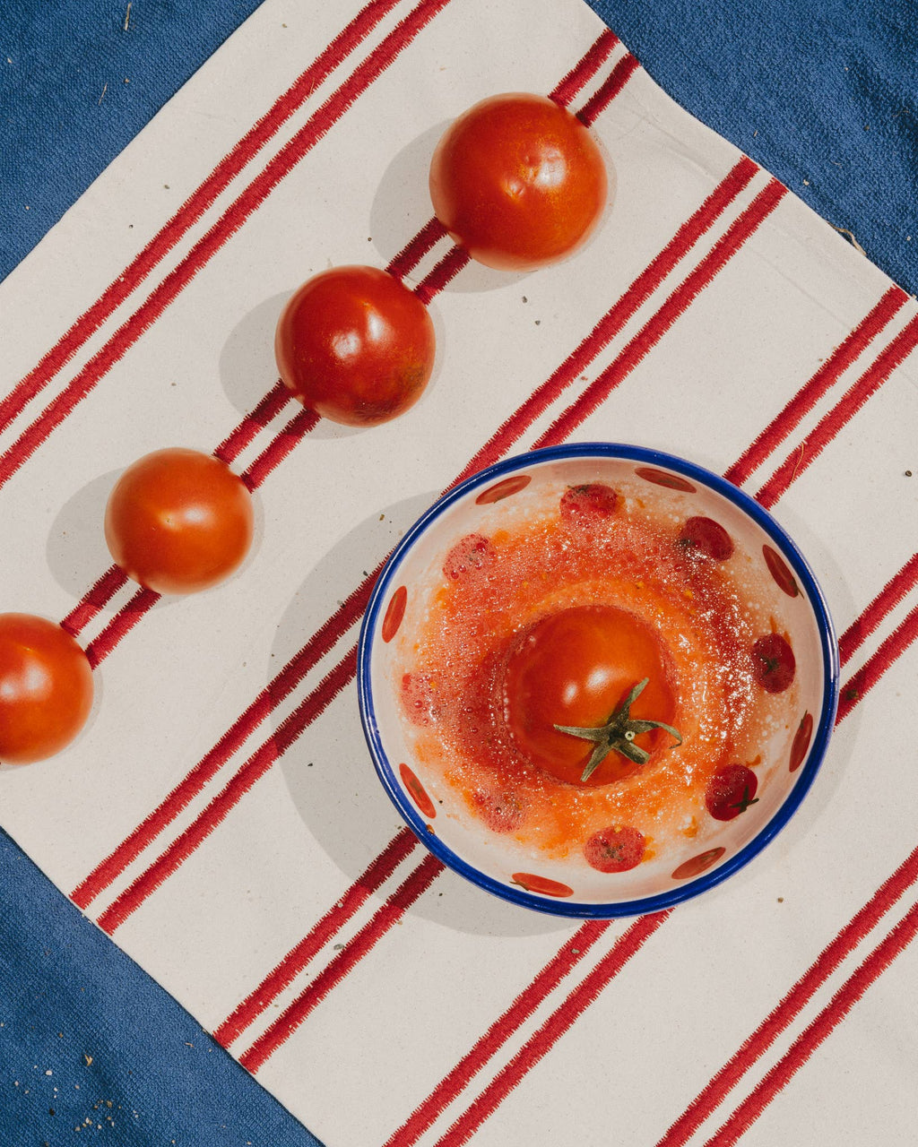 Medium Ceramic Grater Plate - Red & Blue