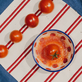 Medium Ceramic Grater Plate - Red & Blue