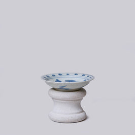 Small Blue and White Porcelain Lotus Dish